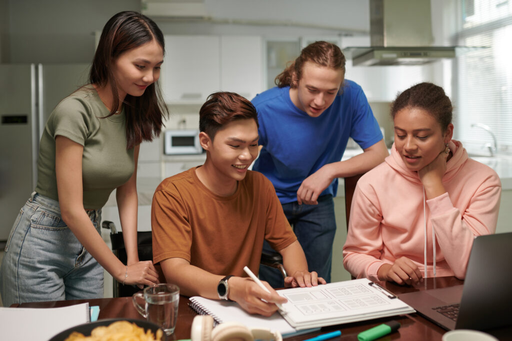 High school students engaging in project-based learning